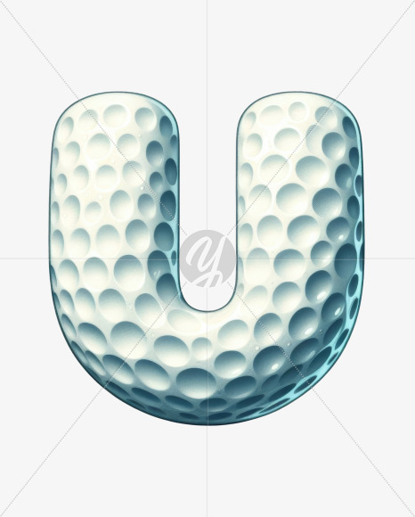 Letter U from Golf Doodle Alphabet on Yellow Images Creative Fonts - S82464