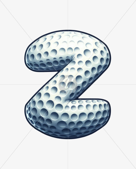 Letter Z from Golf Doodle Alphabet on Yellow Images Creative Fonts - S82469