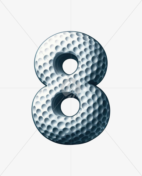 8 from Golf Doodle Alphabet on Yellow Images Creative Fonts - S82478