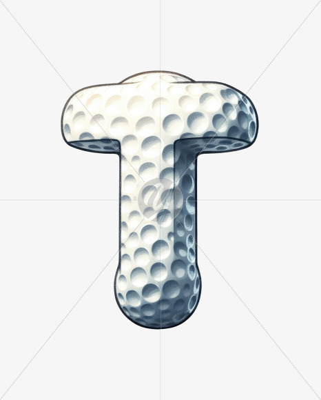 Letter T from Golf Doodle Alphabet on Yellow Images Creative Fonts - S82463