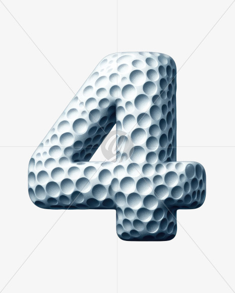 4 from Golf Doodle Alphabet on Yellow Images Creative Fonts - S82474