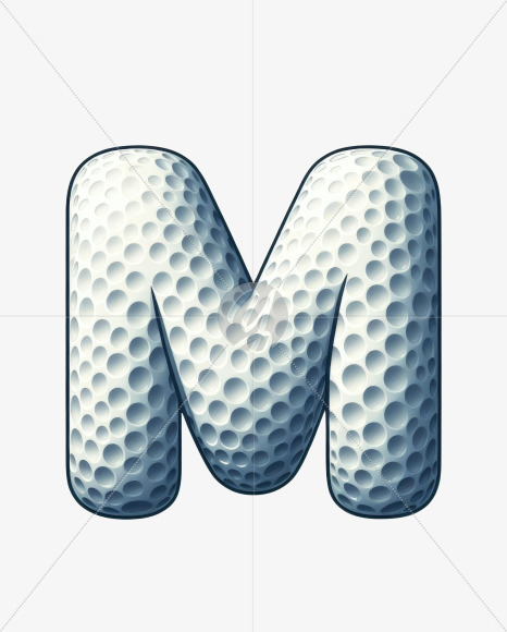 Letter M from Golf Doodle Alphabet on Yellow Images Creative Fonts - S82456