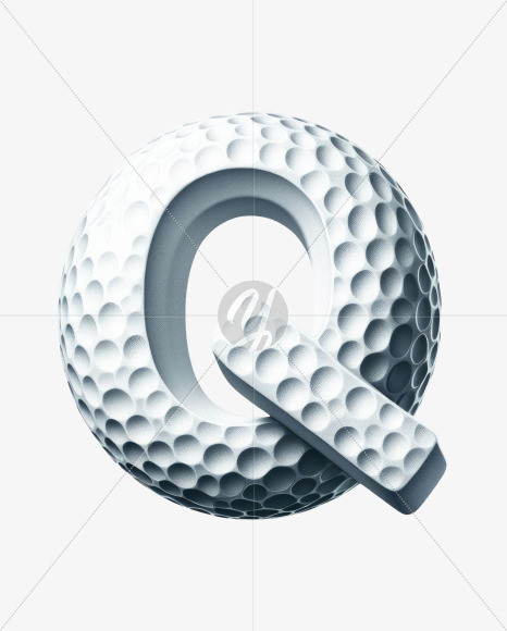 Letter Q from Golf Doodle Alphabet on Yellow Images Creative Fonts - S82460