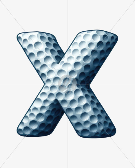 Letter X from Golf Doodle Alphabet on Yellow Images Creative Fonts - S82467