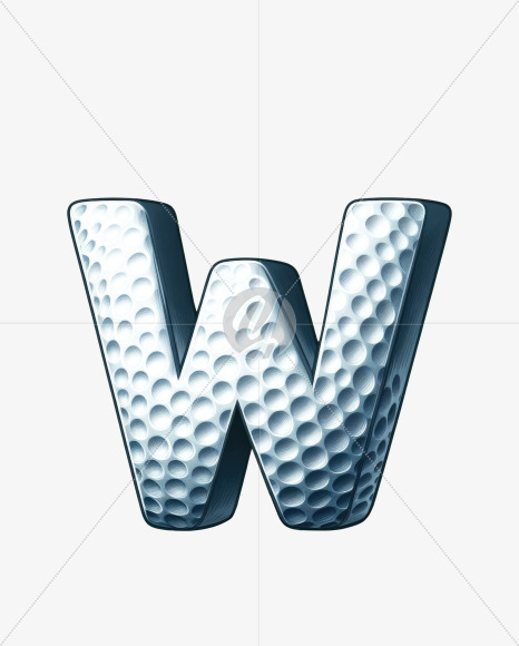 Letter W from Golf Doodle Alphabet on Yellow Images Creative Fonts - S82466