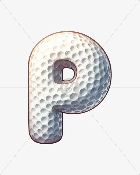 Letter P from Golf Doodle Alphabet on Yellow Images Creative Fonts - S82459