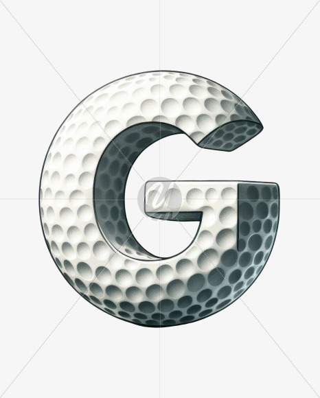 Letter G from Golf Doodle Alphabet on Yellow Images Creative Fonts - S82450