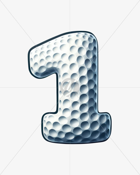 1 from Golf Doodle Alphabet on Yellow Images Creative Fonts - S82471