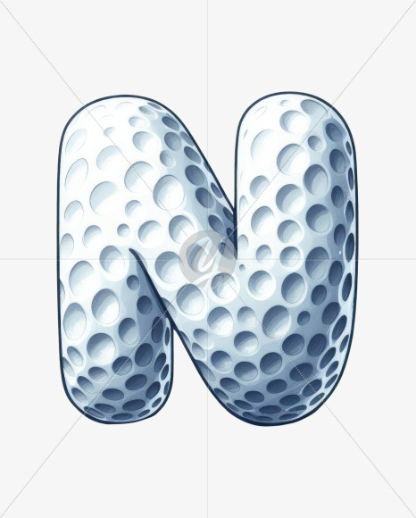 Letter N from Golf Doodle Alphabet on Yellow Images Creative Fonts - S82457