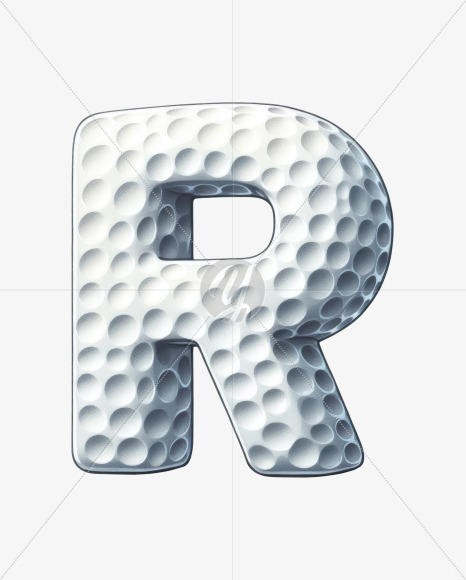 Letter R from Golf Doodle Alphabet on Yellow Images Creative Fonts - S82461