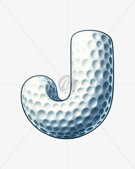 Letter J from Golf Doodle Alphabet on Yellow Images Creative Fonts - S82453