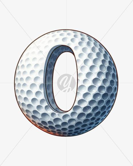 Letter O from Golf Doodle Alphabet on Yellow Images Creative Fonts - S82458