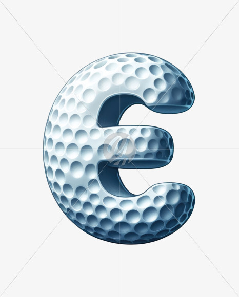 Letter E from Golf Doodle Alphabet on Yellow Images Creative Fonts - S82448