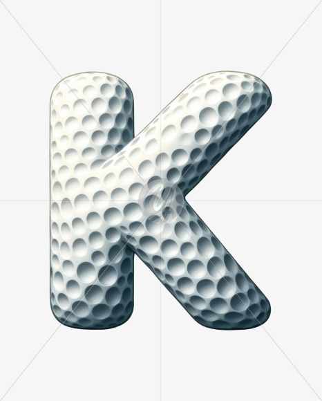 Letter K from Golf Doodle Alphabet on Yellow Images Creative Fonts - S82454