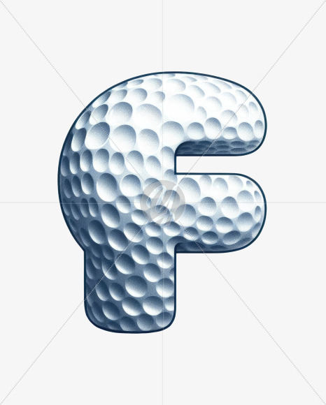 Letter F from Golf Doodle Alphabet on Yellow Images Creative Fonts - S82449