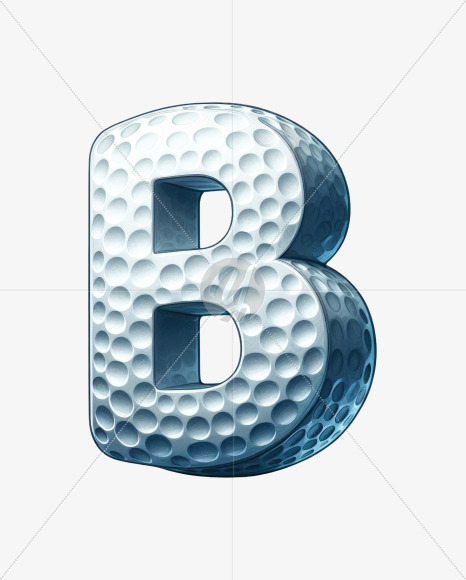 Letter B from Golf Doodle Alphabet on Yellow Images Creative Fonts - S82445