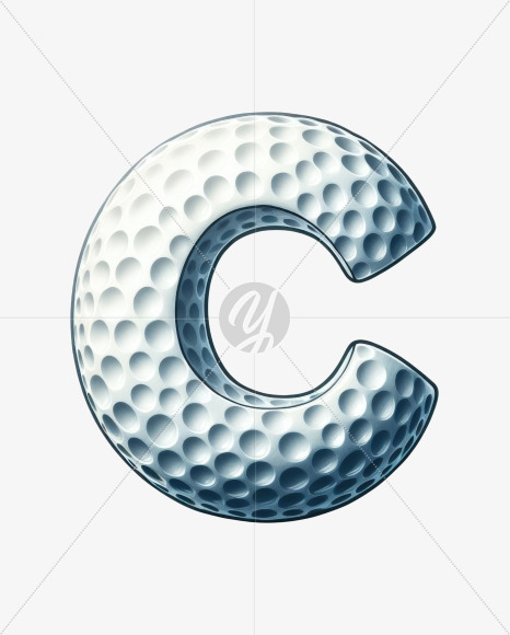 Letter C from Golf Doodle Alphabet on Yellow Images Creative Fonts - S82446