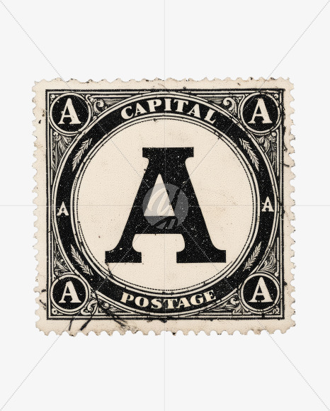 Vintage postage stamp alphabet - Philately