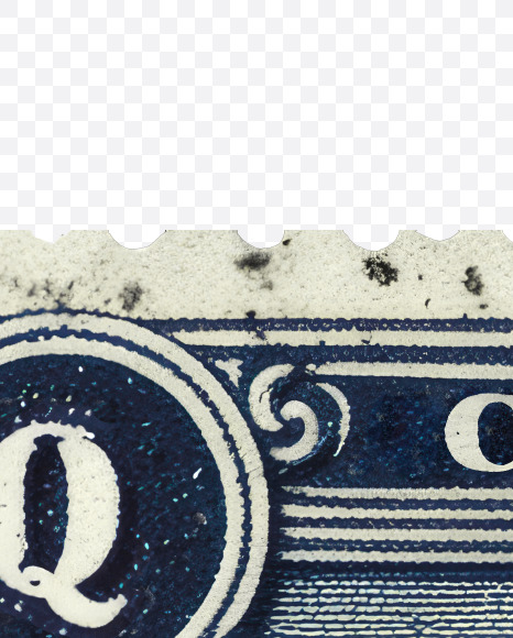 Letter Q from Vintage postage stamp alphabet on Yellow Images Creative Fonts - S82497