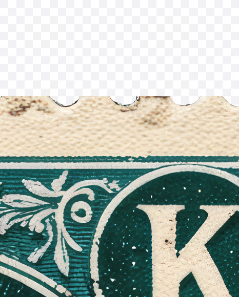 Letter K from Vintage postage stamp alphabet on Yellow Images Creative Fonts - S82491