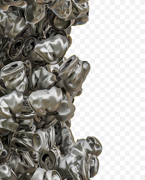 Letter J from Crushed aluminium can alphabet on Yellow Images Creative Fonts - S82605