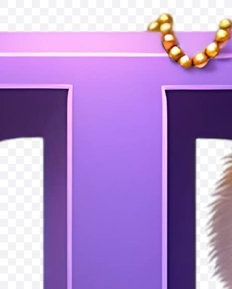 Letter T from Mardi Grass Alphabet on Yellow Images Creative Fonts - S82761