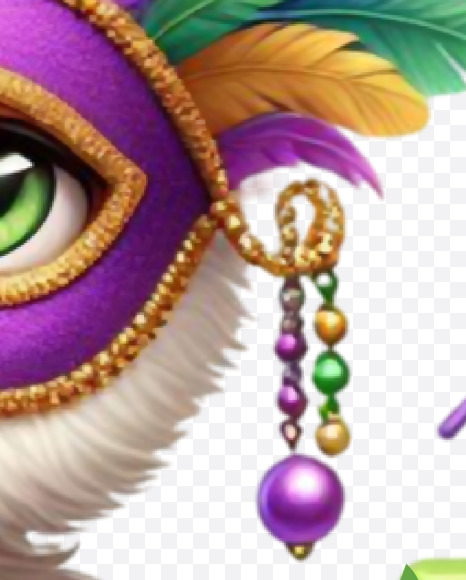 Letter V from Mardi Grass Alphabet on Yellow Images Creative Fonts - S82763