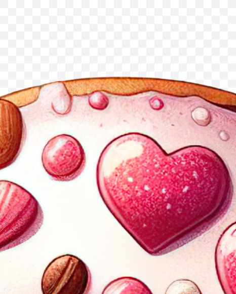 Letter A from Valentine Donut Alphabet on Yellow Images Creative Fonts - S84242