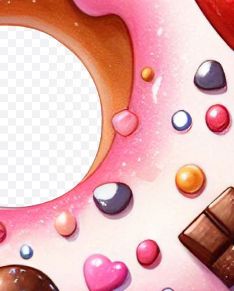 6 from Valentine Donut Alphabet on Yellow Images Creative Fonts - S84219