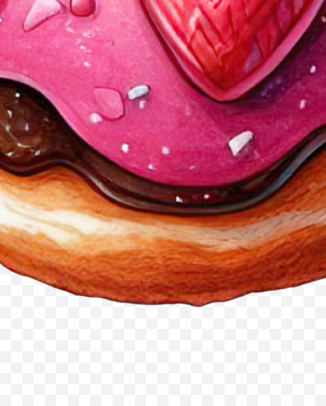 Letter V from Valentine Donut Alphabet on Yellow Images Creative Fonts - S84223
