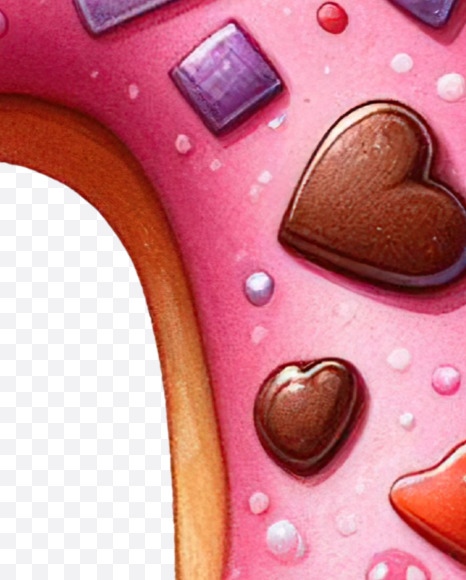 324354a from Valentine Donut Alphabet on Yellow Images Creative Fonts - S84235