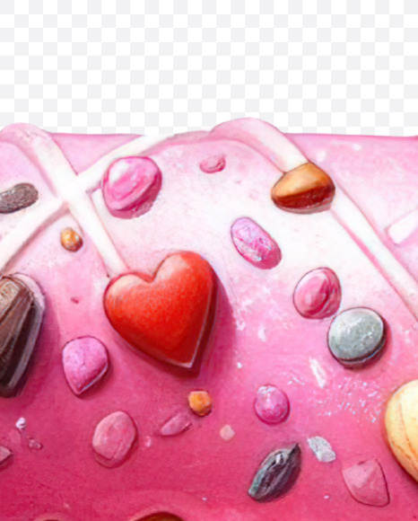 Letter E from Valentine Donut Alphabet on Yellow Images Creative Fonts - S84239