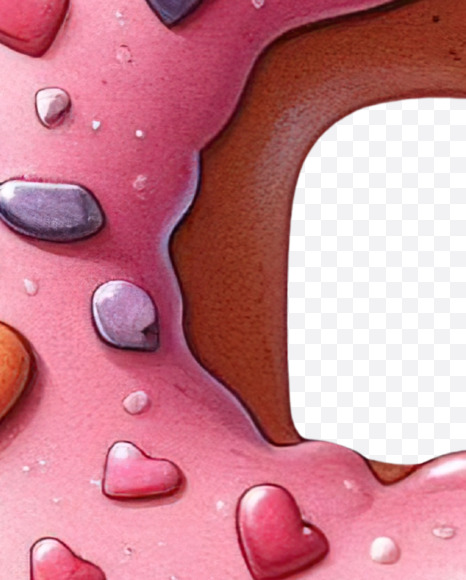 Letter P from Valentine Donut Alphabet on Yellow Images Creative Fonts - S84253