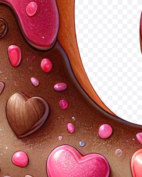 Letter G from Valentine Donut Alphabet on Yellow Images Creative Fonts - S84230