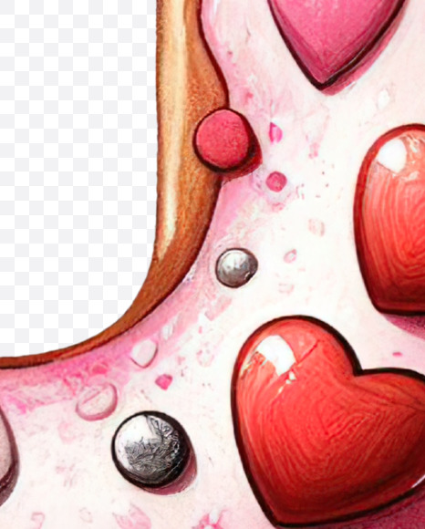 Letter J from Valentine Donut Alphabet on Yellow Images Creative Fonts - S84251