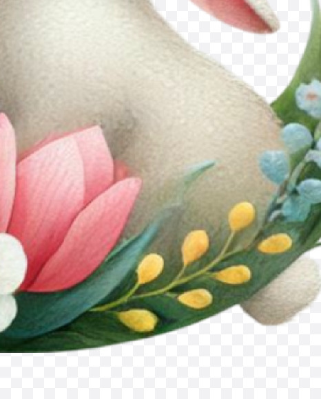 Letter U from Spring Floral Alphabet on Yellow Images Creative Fonts - S84330