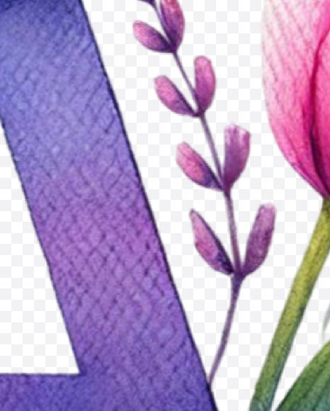 Letter A from Spring Floral Alphabet on Yellow Images Creative Fonts - S84323