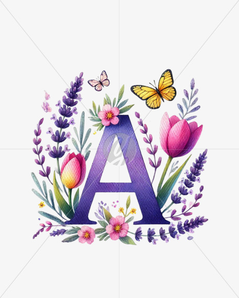 Spring Floral Alphabet - Lettering