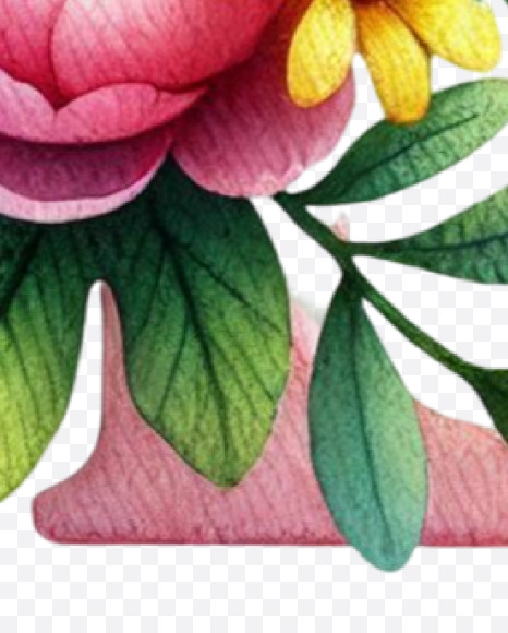 Letter E from Spring Floral Alphabet on Yellow Images Creative Fonts - S84335