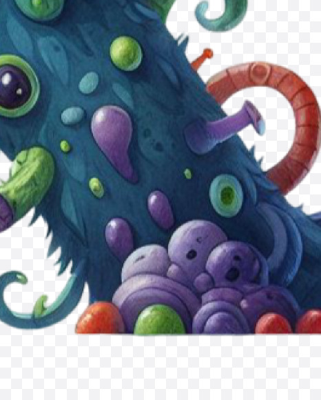 Letter K from Monster Watercolor alphabet on Yellow Images Creative Fonts - S84360