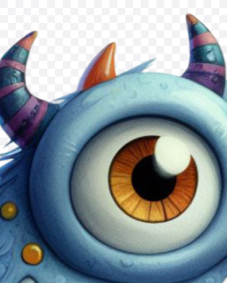 Letter C from Monster Watercolor alphabet on Yellow Images Creative Fonts - S84349