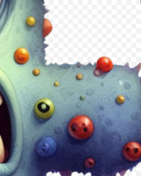 Letter F from Monster Watercolor alphabet on Yellow Images Creative Fonts - S84347