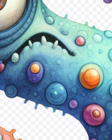 Letter S from Monster Watercolor alphabet on Yellow Images Creative Fonts - S84362