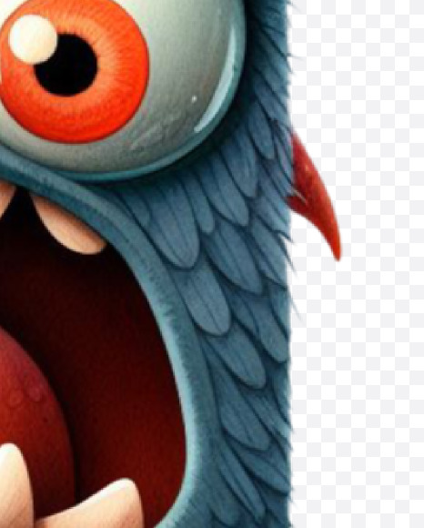 Letter N from Monster Watercolor alphabet on Yellow Images Creative Fonts - S84380