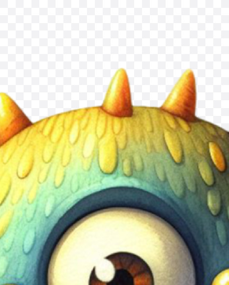 Letter A from Monster Watercolor alphabet on Yellow Images Creative Fonts - S84382