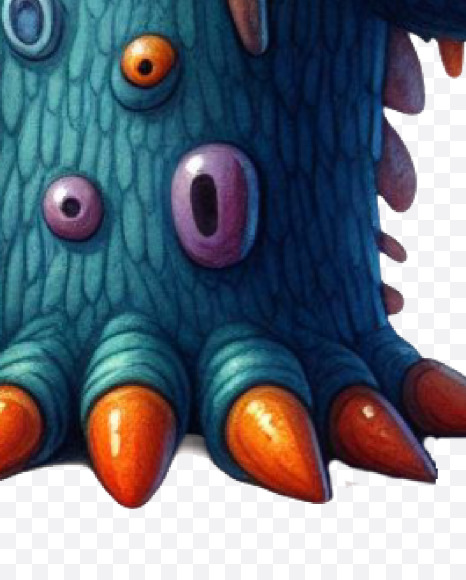 Letter P from Monster Watercolor alphabet on Yellow Images Creative Fonts - S84358