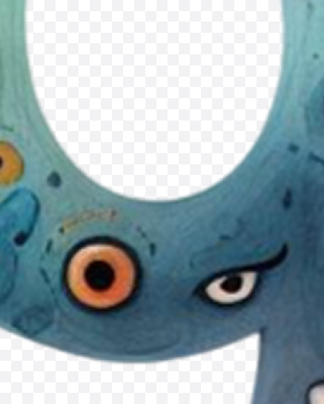 9 from Monster Watercolor alphabet on Yellow Images Creative Fonts - S84379