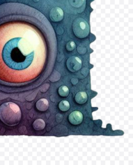 Letter H from Monster Watercolor alphabet on Yellow Images Creative Fonts - S84348