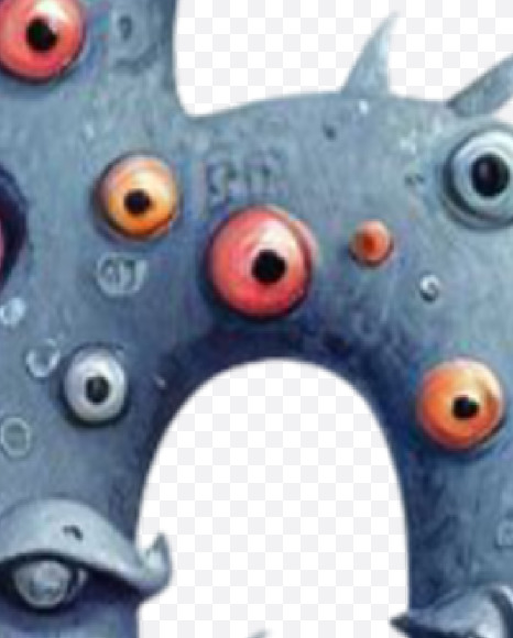 6 from Monster Watercolor alphabet on Yellow Images Creative Fonts - S84375