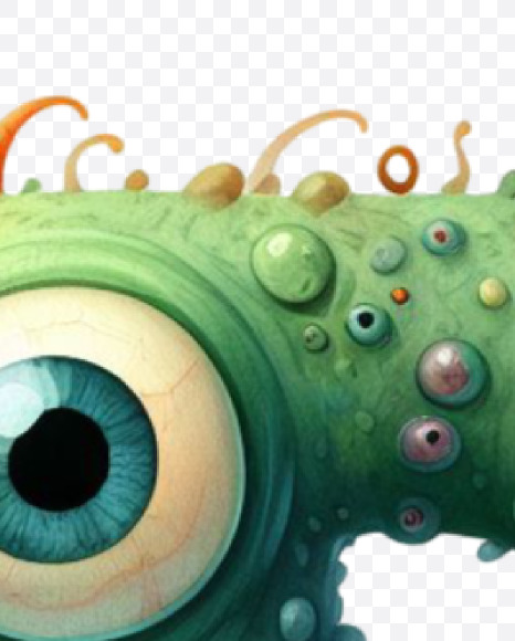 Letter B from Monster Watercolor alphabet on Yellow Images Creative Fonts - S84351